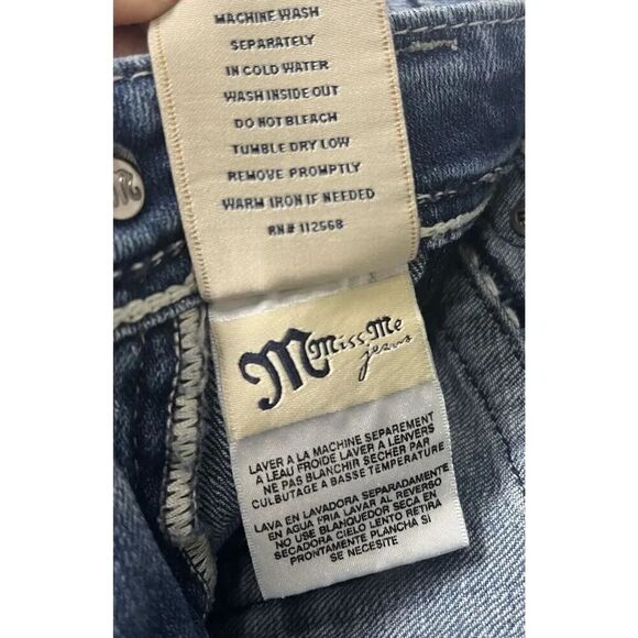 Miss Me Boyfriend Distressed Womens Dark Wash Jeans JPB5014‎ Size 26 - Picture 11 of 12